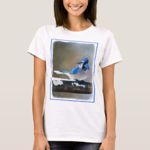 T-shirts Pintura Blue Jay - Arte Original para Pássaros