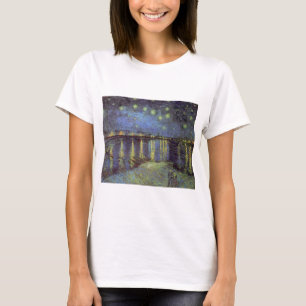 T-shirts Pintura da Noite Estrelada de Van Gogh