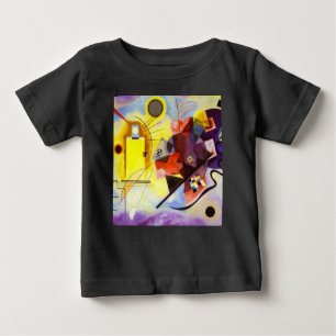 T-shirts Pintura de Abstrato Amarelo Azul Kandinsky