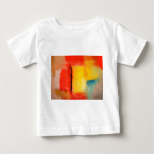 T-shirts Pintura de Abstrato Amarelo Vermelho Moderno