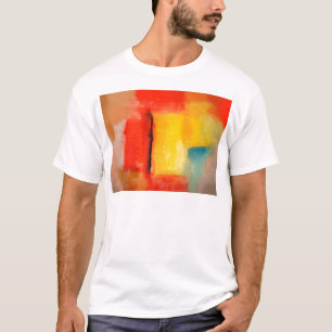 T-shirts Pintura de Abstrato Amarelo Vermelho Moderno