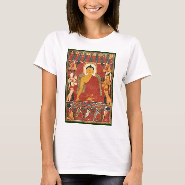 T-shirts Pintura de Buddha do vintage (Frente)