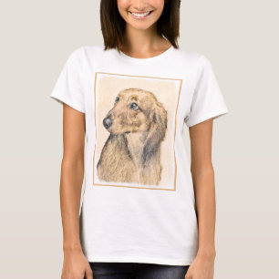 T-shirts Pintura de Dachshund (Longhaired) - Arte de Cão O