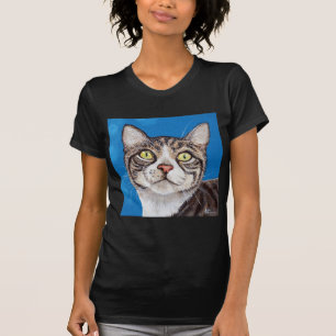 T-shirts Pintura de Gato Listrado