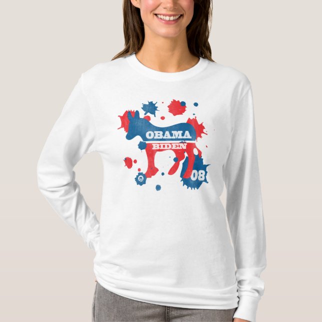 T-shirts Pintura de Obama Biden (Frente)