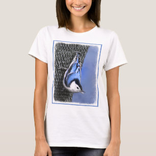 T-shirts Pintura De Pássaros De Casca Branca