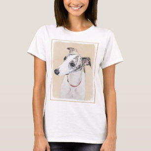 T-shirts Pintura de Whippet - arte original bonito do cão