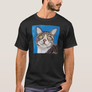 T-shirts Pintura do gato de gato malhado