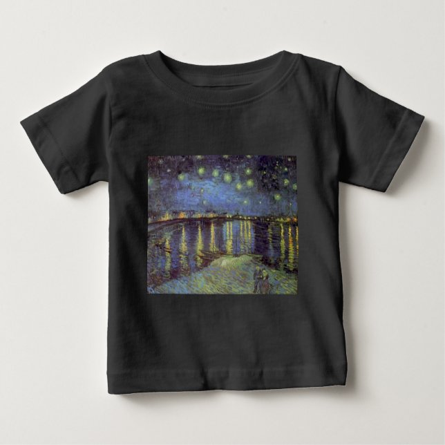 T-shirts Pintura Noite Estrelada de Van Gogh (Frente)