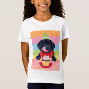 T-shirts Pintura preta do cupcake do aniversário do filhot