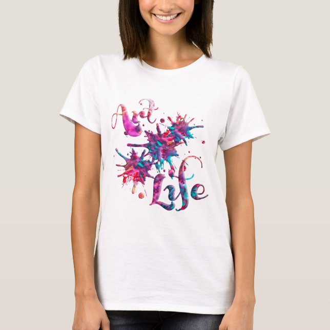 T-shirts Pintura Splats da vida da arte (Frente)
