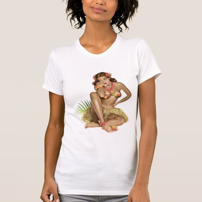T-shirts pinup do hula (Frente)