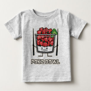T-shirts Pique o aku dos chopsticks da salada dos peixes