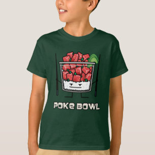 T-shirts Pique o aku dos chopsticks da salada dos peixes
