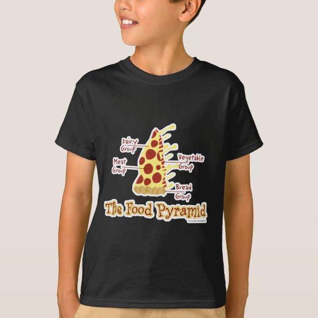 T-shirts Pirâmide da Comida da Pizza Engraçada (Frente)