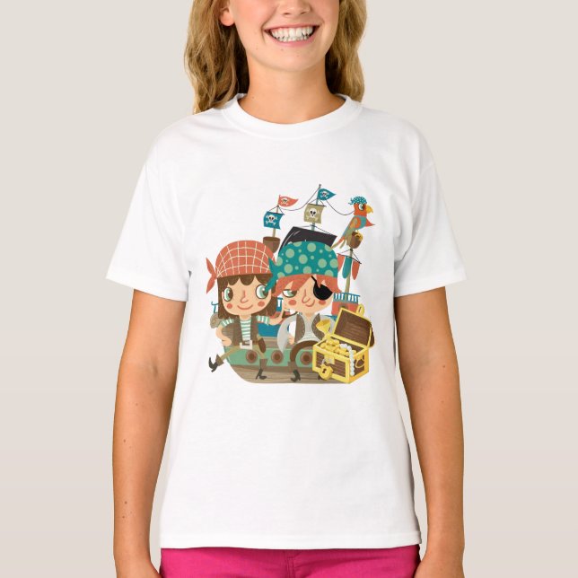 T-shirts Piratas com tesouro (Frente)