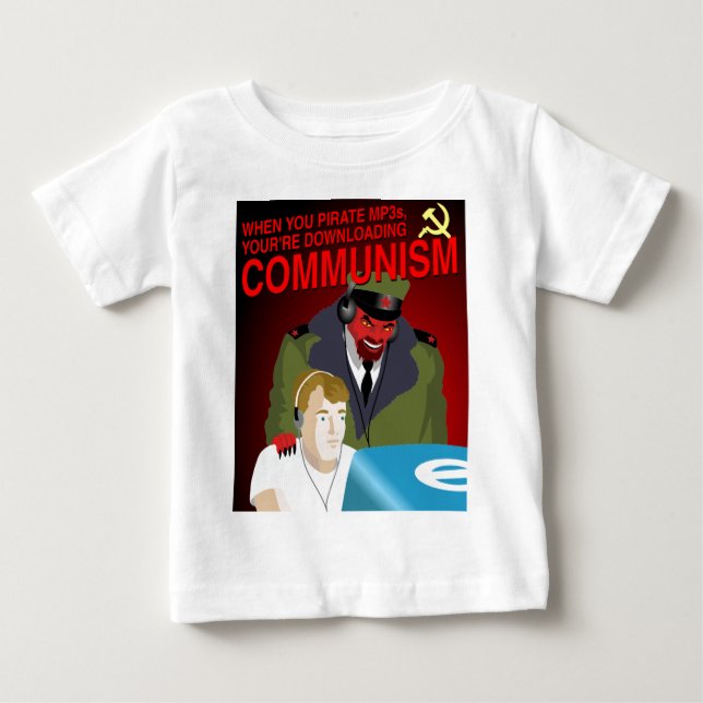 T-shirts Piratear a música é comunismo (Frente)