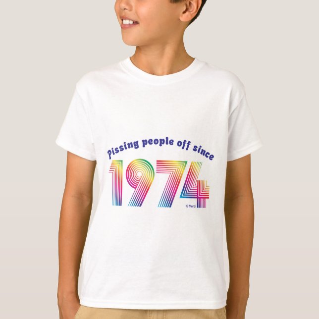 T-shirts Piscando As Pessoas Desde 1974 (Frente)