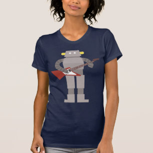 T-shirts Pisco de peito vermelho o robô de Rockin