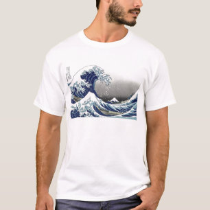 T-shirts PixDezines Antigo, Grande Onda, Hokusai 葛飾北斎の神奈川沖浪