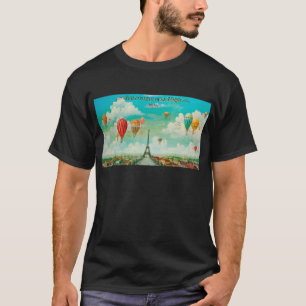 T-shirts PixDezines balões vintage/eiffel/paris