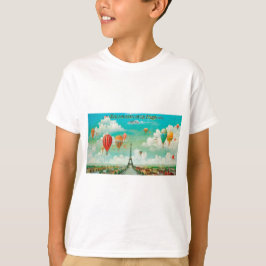 T-shirts PixDezines balões vintage/torre eiffel/ paris