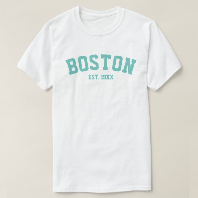 T-shirts PixDezines BOSTON/DIY TEXT+COLOR/CAPRI AZUL (Frente do Design)