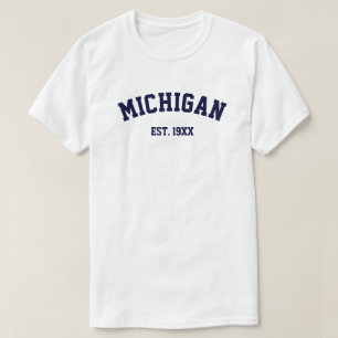T-shirts PixDezines MICHIGAN/DIY TEXT+COLOR/CAPRI AZUL