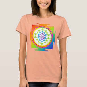 T-shirts PixDezines Sri Yantra/Arco-íris