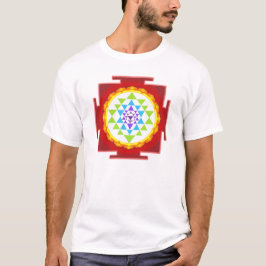 T-shirts PixDezines sri yantra/chakra limpando/arco-íris