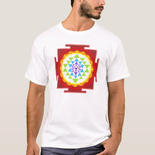 T-shirts PixDezines sri yantra/chakra limpando/arco-íris