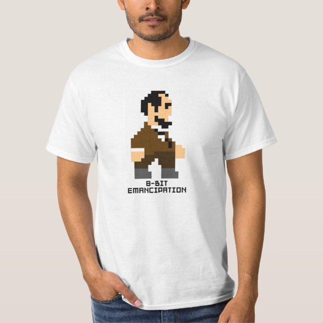 T-shirts Pixel Lincoln - emancipação de 8 bits (Frente)