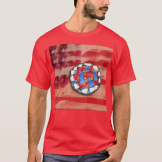 T-shirts Pizza de Maçã Vermelha, Branca e Azul