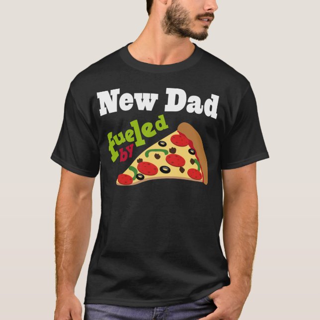 T-shirts Pizza (engraçada) do novo papai (Frente)