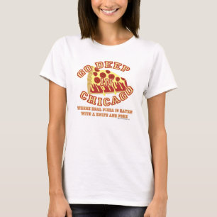 T-shirts Pizza Estilo Deep Chicago