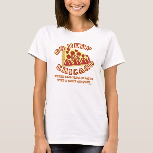 T-shirts Pizza Estilo Deep Chicago (Frente)