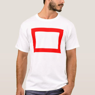 T-shirts Placa 7X5 com Dentro redondo contém vermelho trans