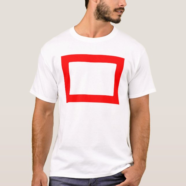 T-shirts Placa 7X5 com Dentro redondo contém vermelho trans (Frente)