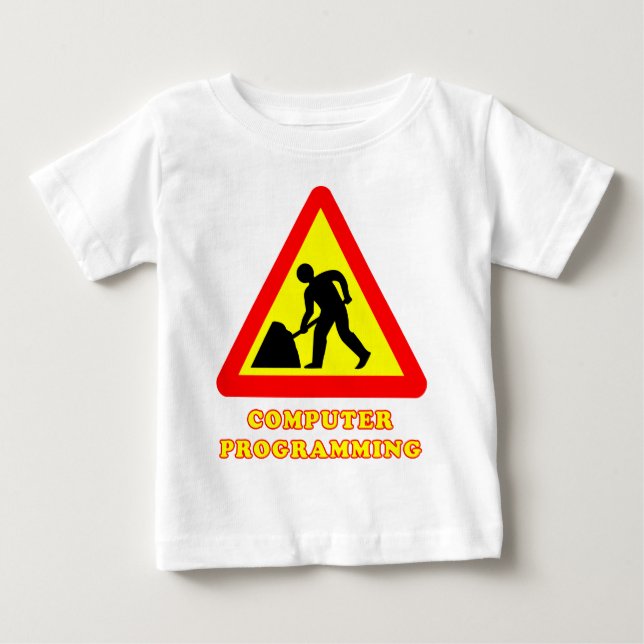 T-shirts Placa de Estrada Engraçada de Programação de Compu (Frente)