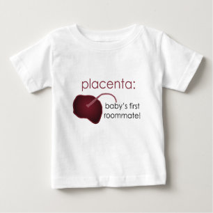 T-shirts placenta, o primeiro companheiro de quarto do bebê