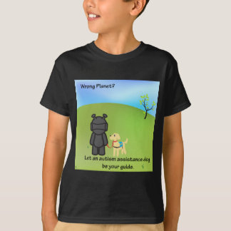 T-shirts Planeta errado? Cães do auxílio do autismo