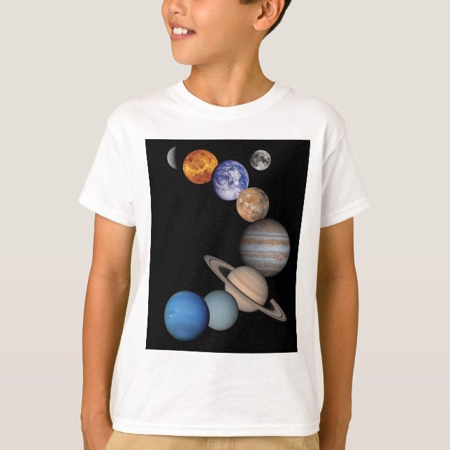 T-shirts Planetas do sistema solar (Frente)