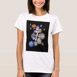 T-shirts planetas do sistema solar de missão espacial astro