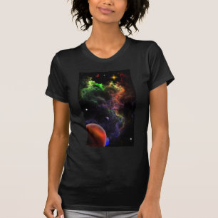 T-shirts Planetoides Na Arte Espacial Nebula