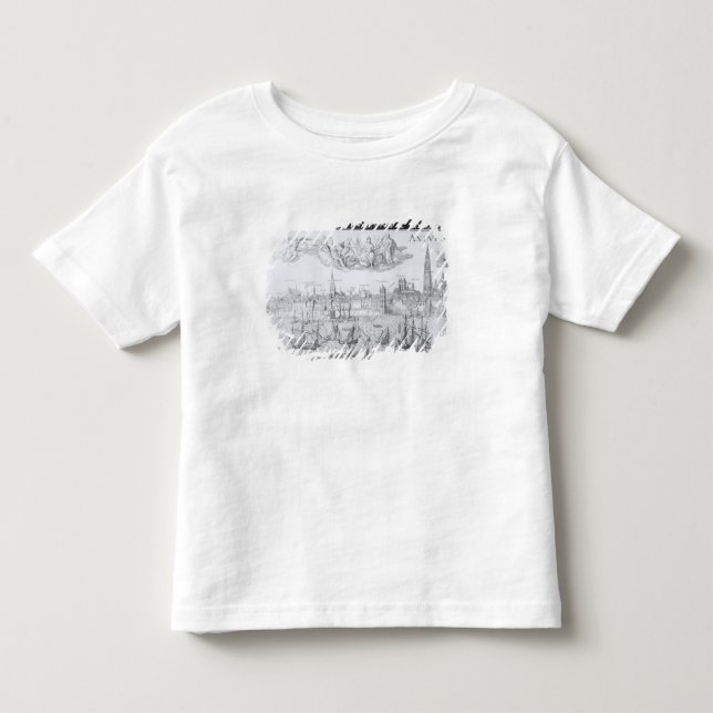 T-shirts Plano de cidade de Antuérpia, 1549 (Frente)