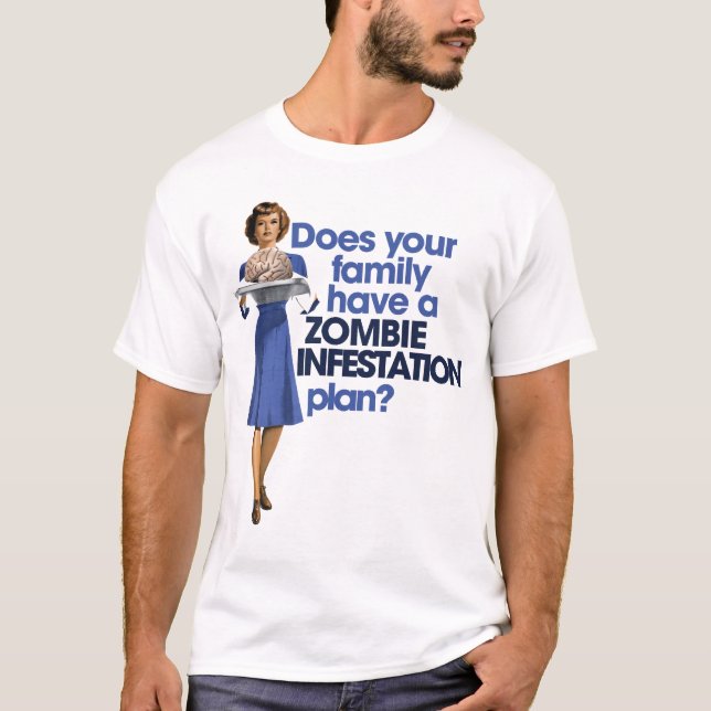 T-shirts Plano de Infestação Zombie (Frente)