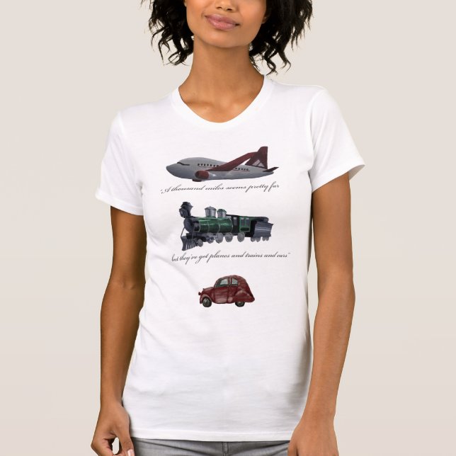 T-shirts planos e trens e carros (Frente)