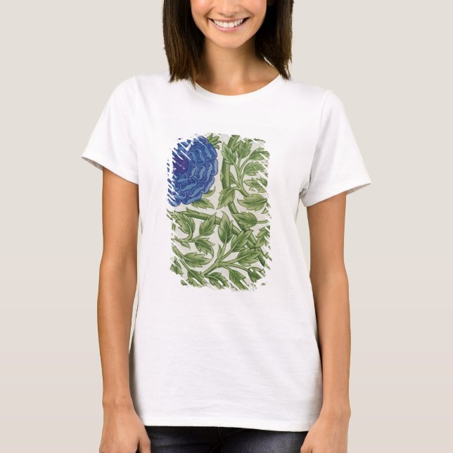 T-shirts Planta com flor azul (m/c no papel) (Frente)