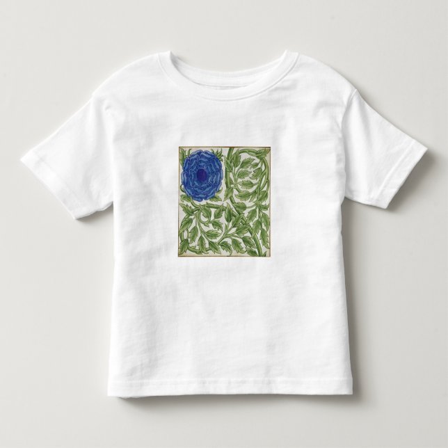 T-shirts Planta com uma flor azul (w/c no papel) (Frente)