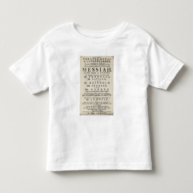 T-shirts Playbill que anuncia um desempenho (Frente)